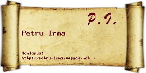 Petru Irma névjegykártya